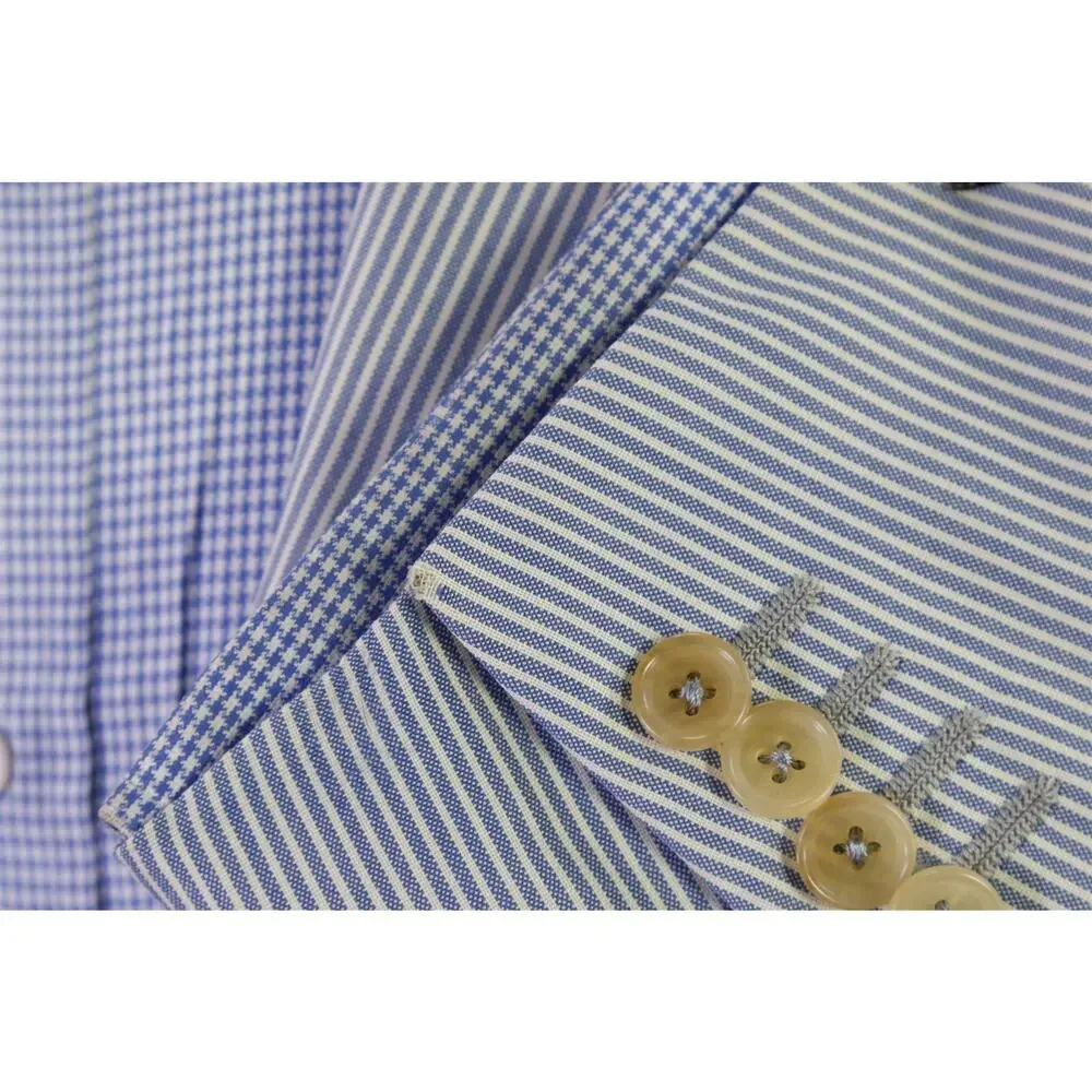 Ermenegildo Zegna Su Misura Blue White Striped 150s Wool 2-Btn Blazer Jacket 46R